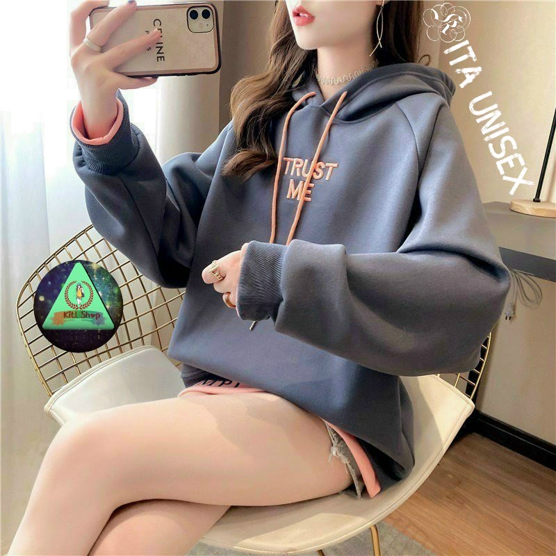 Áo khoác Hoodies nữ vải nỉ bông mềm ấm Freesize Thời trang Hot Trend Kita Unisex - TRUST ME