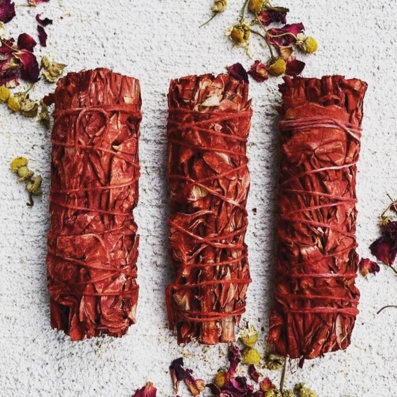 Xô Thơm Huyết Rồng (Dragon's Blood Sage & Red Sage) Làm Sạch Không Gian & Nâng Cao Tinh Thần Chuyên Sâu l XÔ THƠM THANH TẨY - White Sage - 10 cm