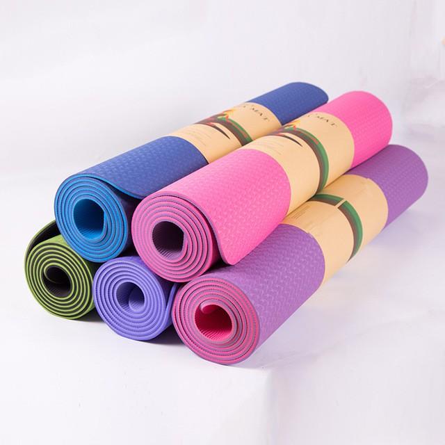 Thảm Tập Yoga TPE 2 Lớp 6mm Siêu Bền (TẶNG TÚI ĐỰNG THẢM )