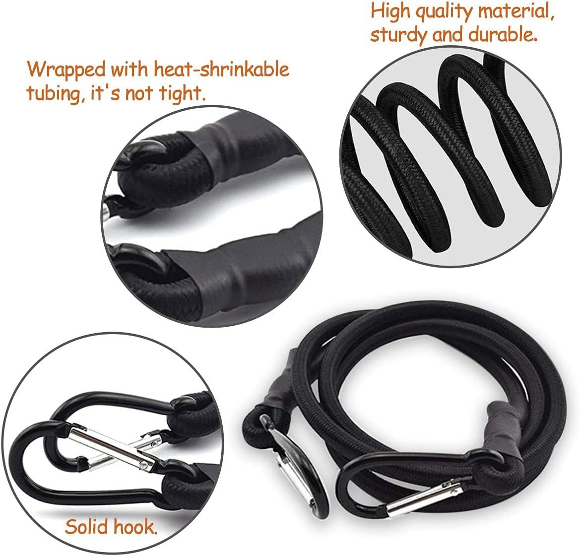 Dây Bungee, Dây Bungee, Dây Bungee có móc, Dây Bungee đen 4 mảnh, Dây Bungee có móc cho giá để hành lý Dây Bungee