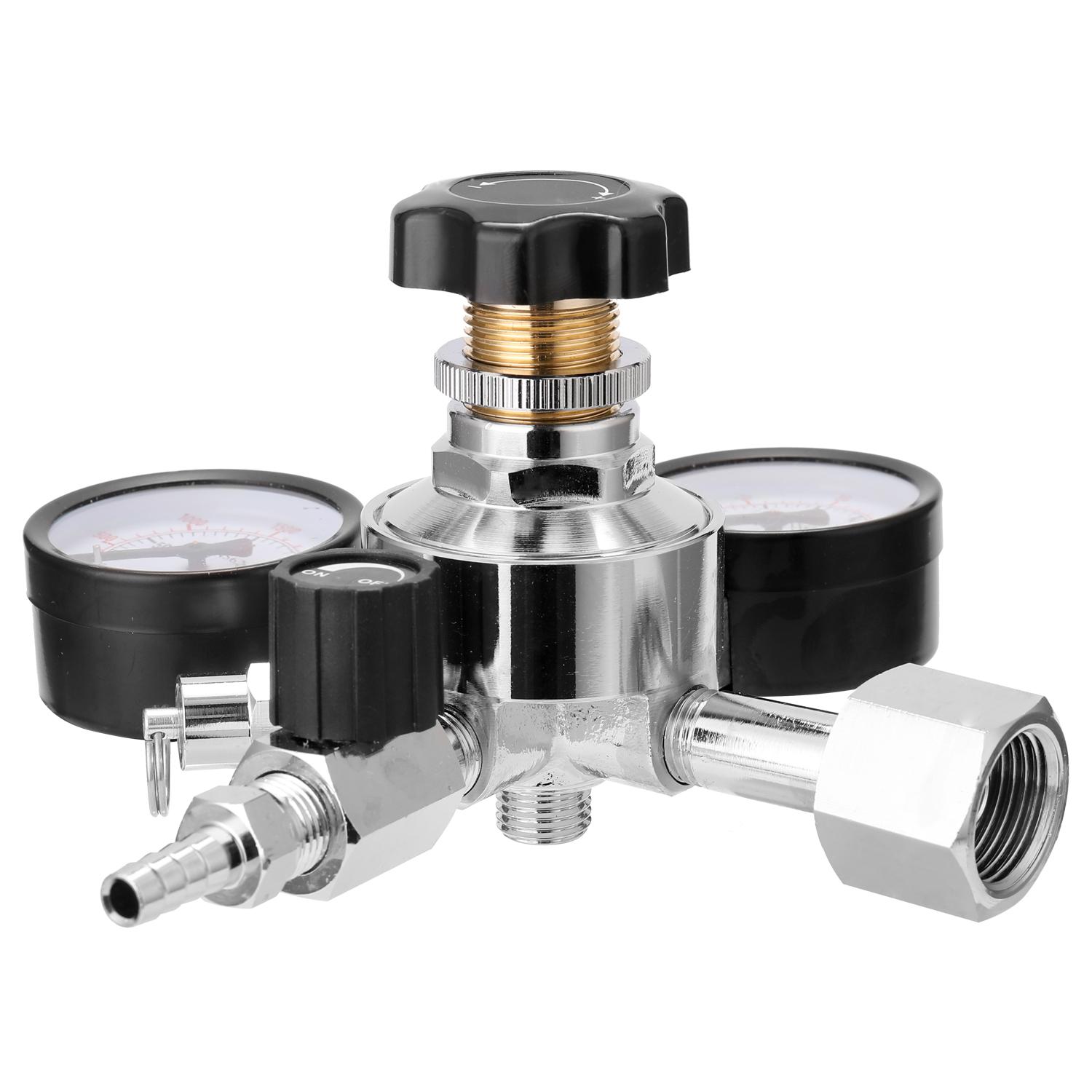 CGA320 Beer Keg CO2 Regulator Safety Pressure Relief Valve Built-in Pressure Stabilizer 0-3000 PSI Tanks Pressure