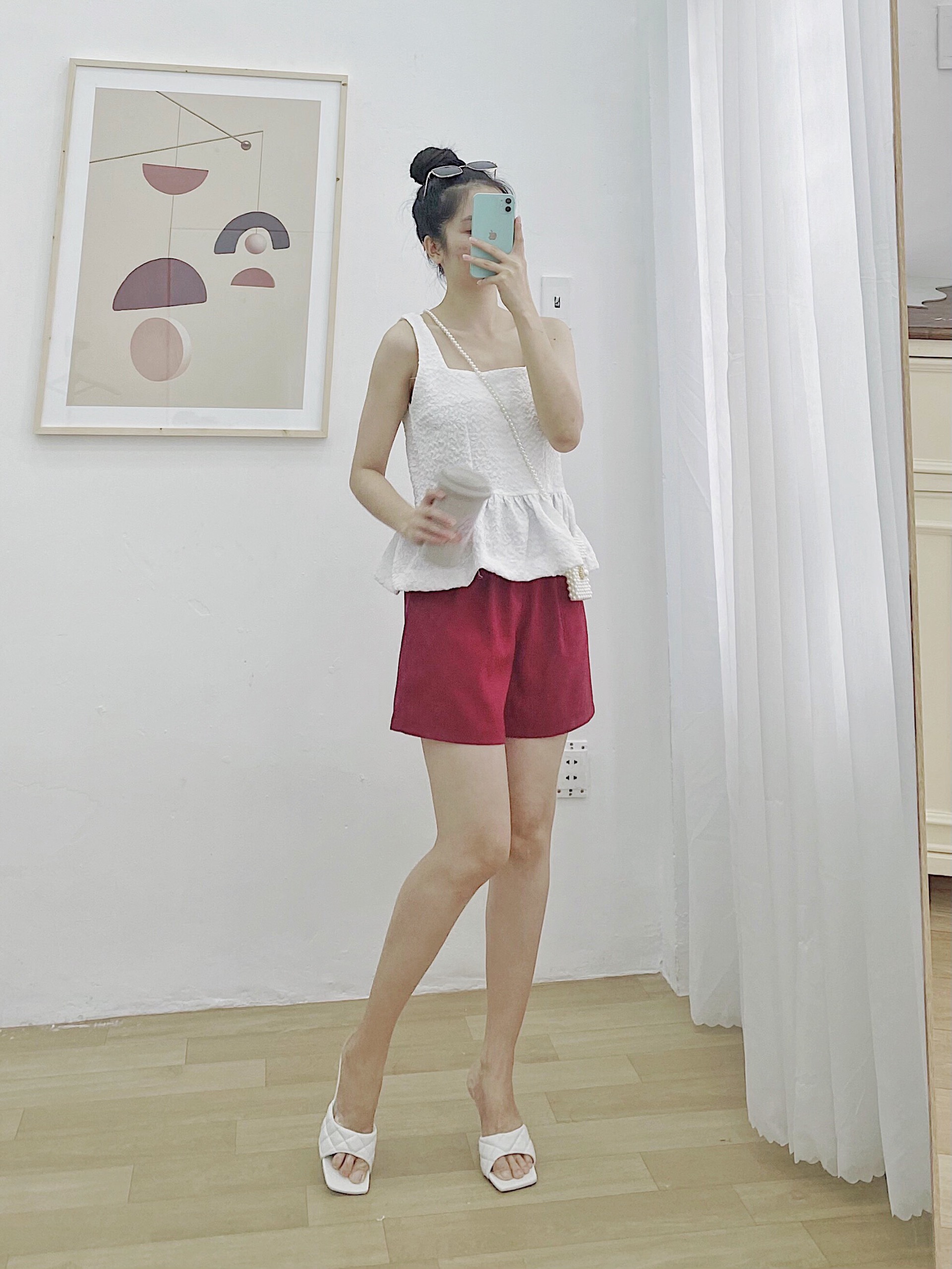 YU CHERRY | Áo nữ Cami Pattern Peplum Top YA375