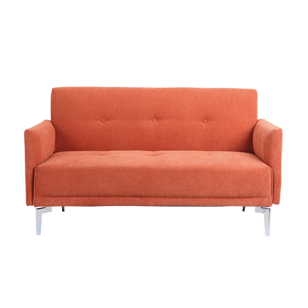 Ghế sofa đôi KURT khung gỗ và chân thép, đệm bọc vải cao cấp màu cam nổi bật | Index Living Mall -  Phân phối độc quyền tại Việt Nam