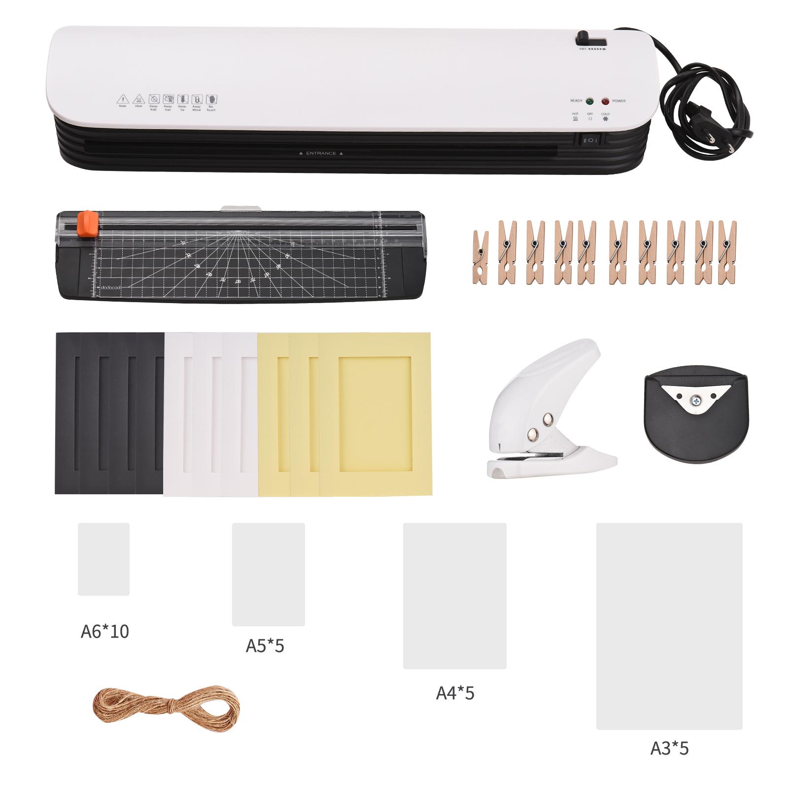 SL399 Laminator Machine Set A3 Size Hot and Cold Laminator 2 Roller System with 25 A3/A4/A5/A6 Laminating Pouches