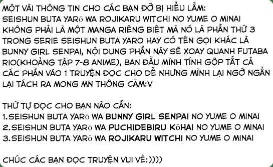 seishun buta yarō wa rojikaru witchi no yume o minai chapter 0 1