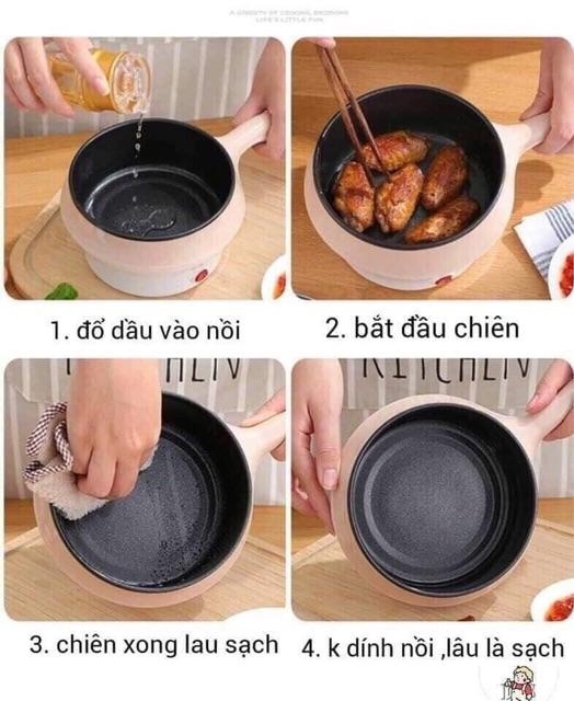 (Hàng hot) Ca nấu mì đa năng 2 tầng (chiên ,xào,hấp,luộc)