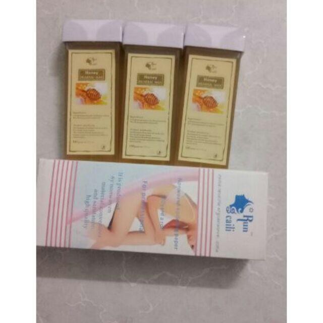 Combo 3 chai sáp wax lông cao cấp Run caili + 100 tờ giấy wax
