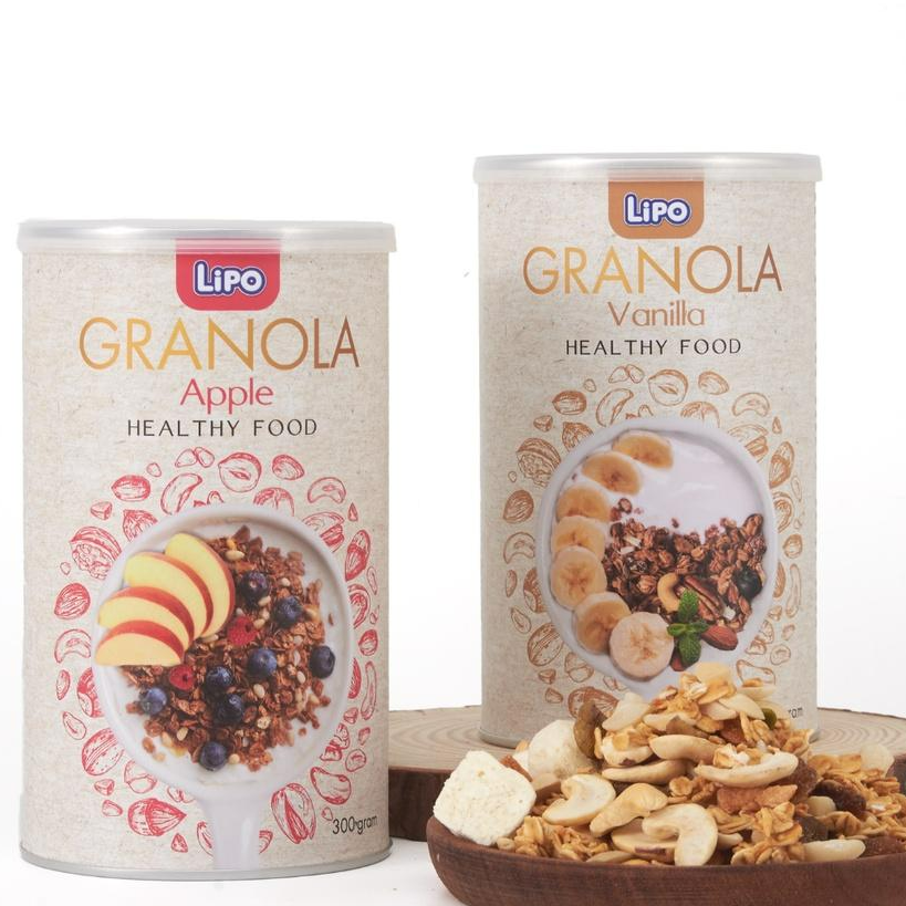 Combo 5 hũ Ngũ cốc dinh dưỡng Granola Lipo 300g (hết vị táo)