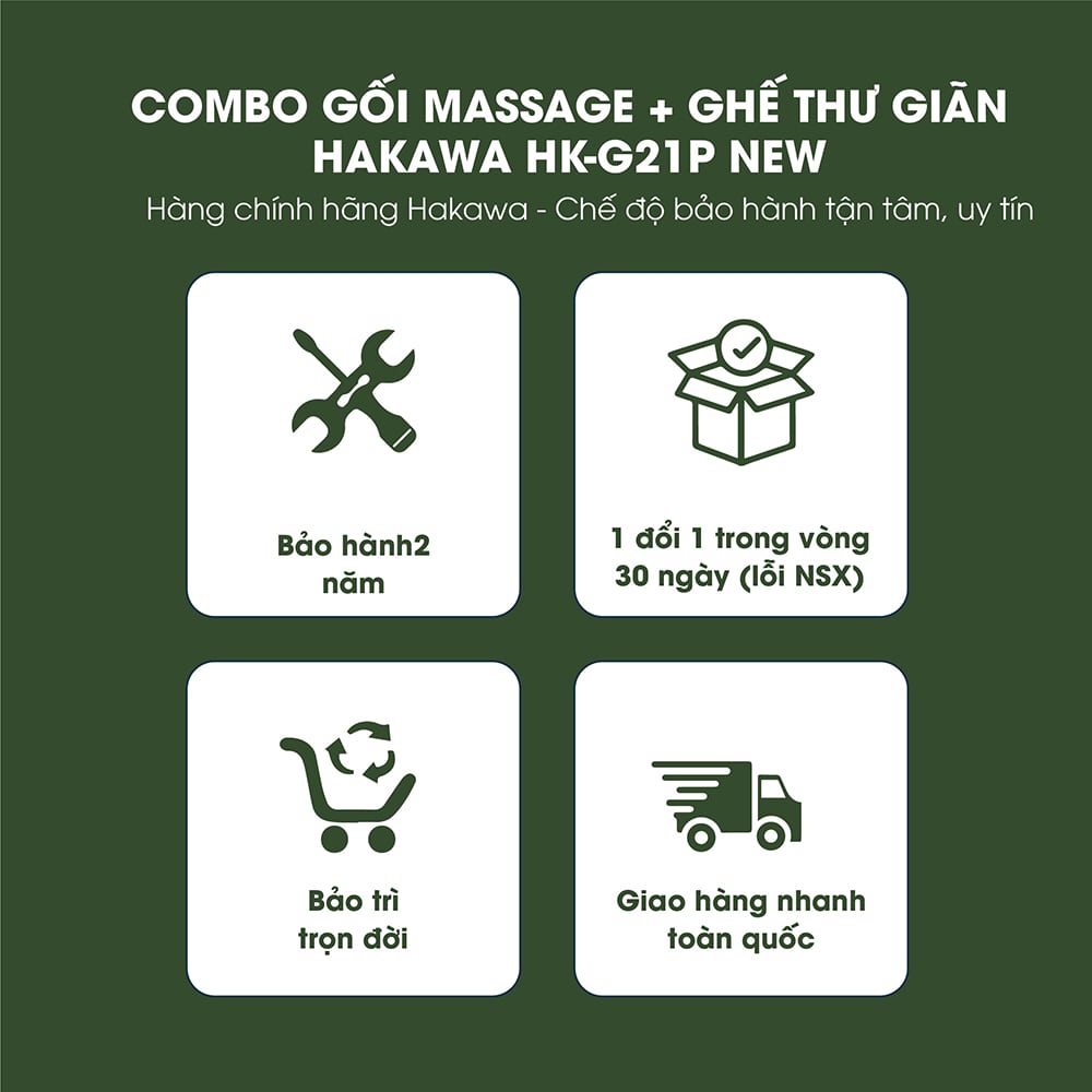 COMBO GHẾ XẾP THƯ GIÃN + MASSAGE CỔ VAI GÁY HAKAWA HK-G21P NEW + HK-M23