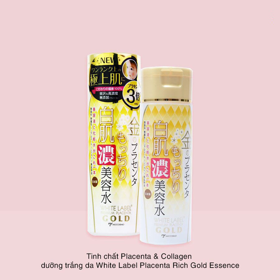 Tinh Chất Essence Đậm Đặc Nhau Thai Và Collagen Dưỡng Da Trắng Mịn Mờ Thâm Sạm Ngăn Ngừa Lão Hóa Từ Nhật Bản White Label Premium Placenta Rich Gold Essence