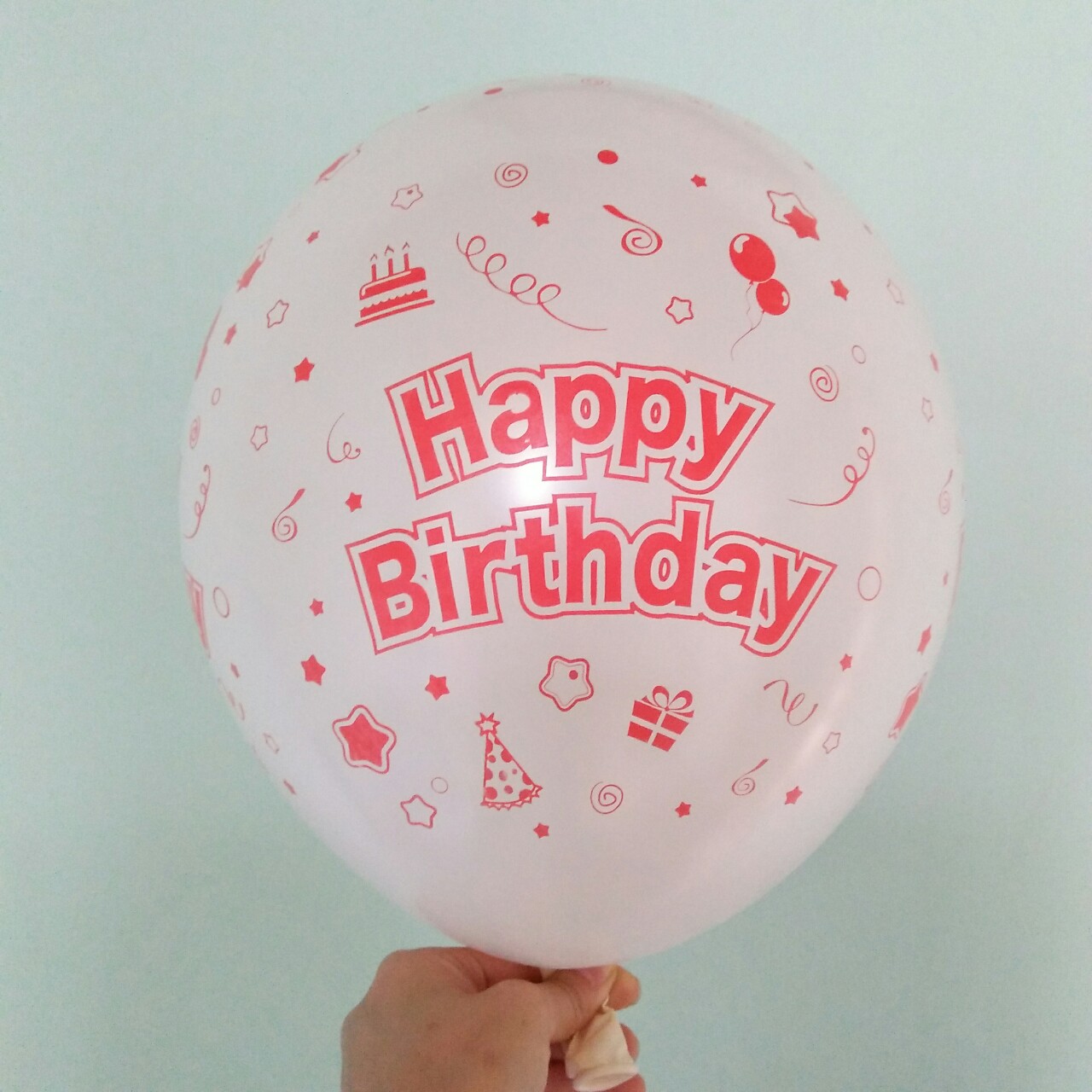 10 bong bóng cao su Happy Birthday nhiều màu