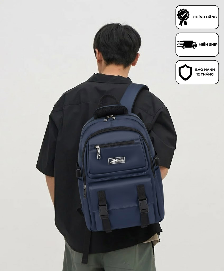 Balo Cao Cấp Tiện Dụng Xbags Dark Blue XB 3202 – Đi Học, Đi Chơi, Đi Làm, Du Lịch, Ngăn Rộng, Quai & Lưng Êm Ái, Chống Nước!