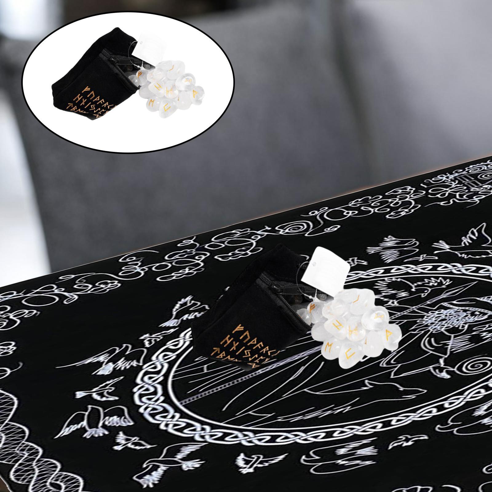 Rune Stone Kit Engraved Pagan Magick Tools Home Gift Meditation Supplies Collection