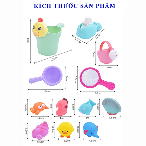 COMBO 4 Đồ Chơi Nhà Tắm Cho Bé, Nhựa Cao Cấp, An Toàn Cho Trẻ Nhỏ