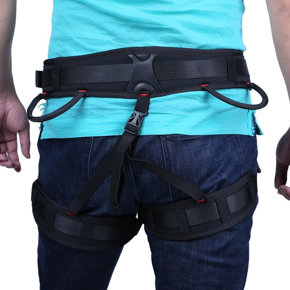 Premium Rock Climbing Half Body Harness Safety Seat Sitting Bust Belt for Outdoor Sports Mountaineering Downhill Tree Arborist Rappelling Rescue Gear Equipment