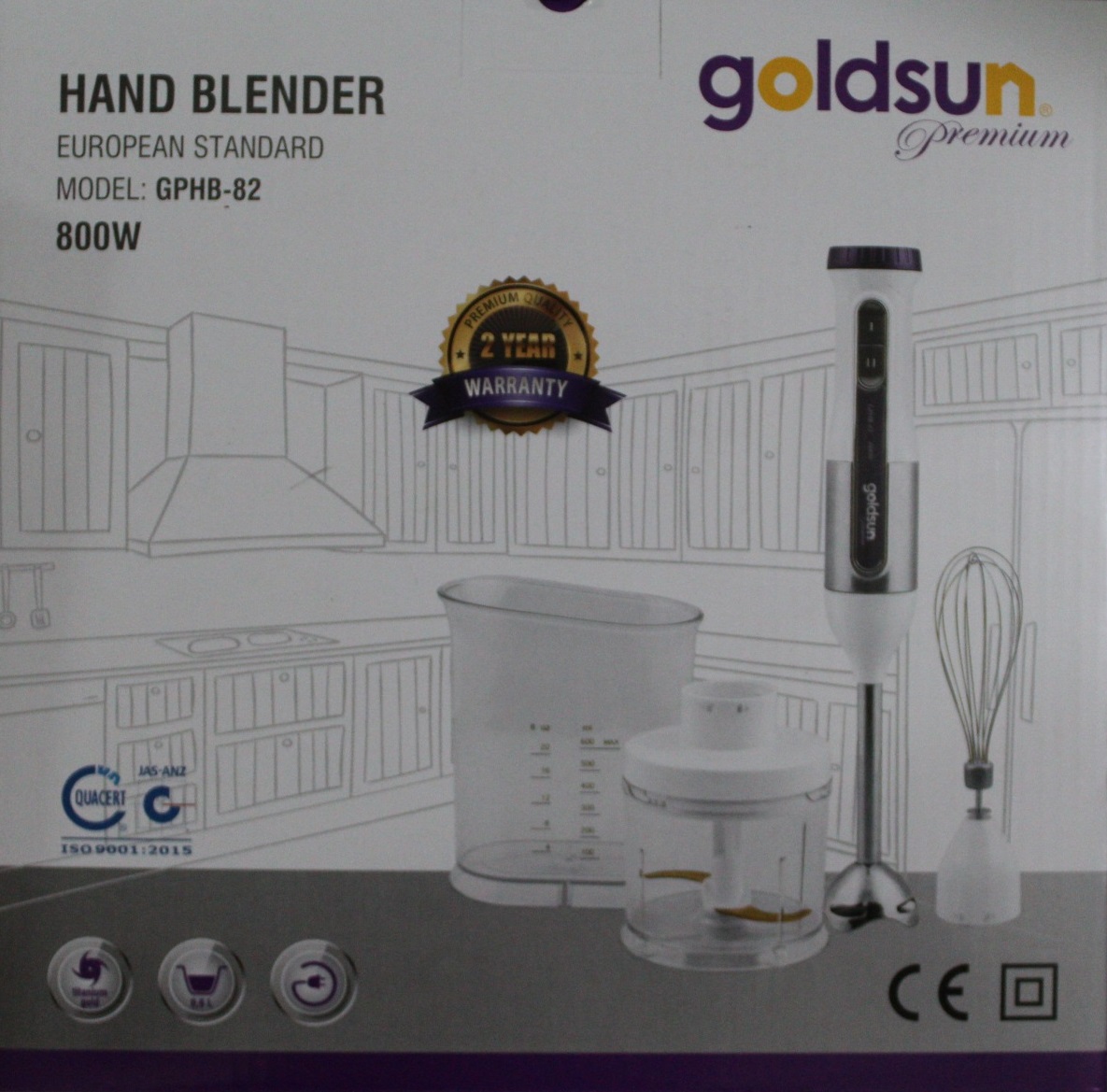 Máy Xay Sinh Tố Cầm Tay Goldsun PREMIUM GPHB-82 - Màu Ngẫu Nhiên - Chính Hãng