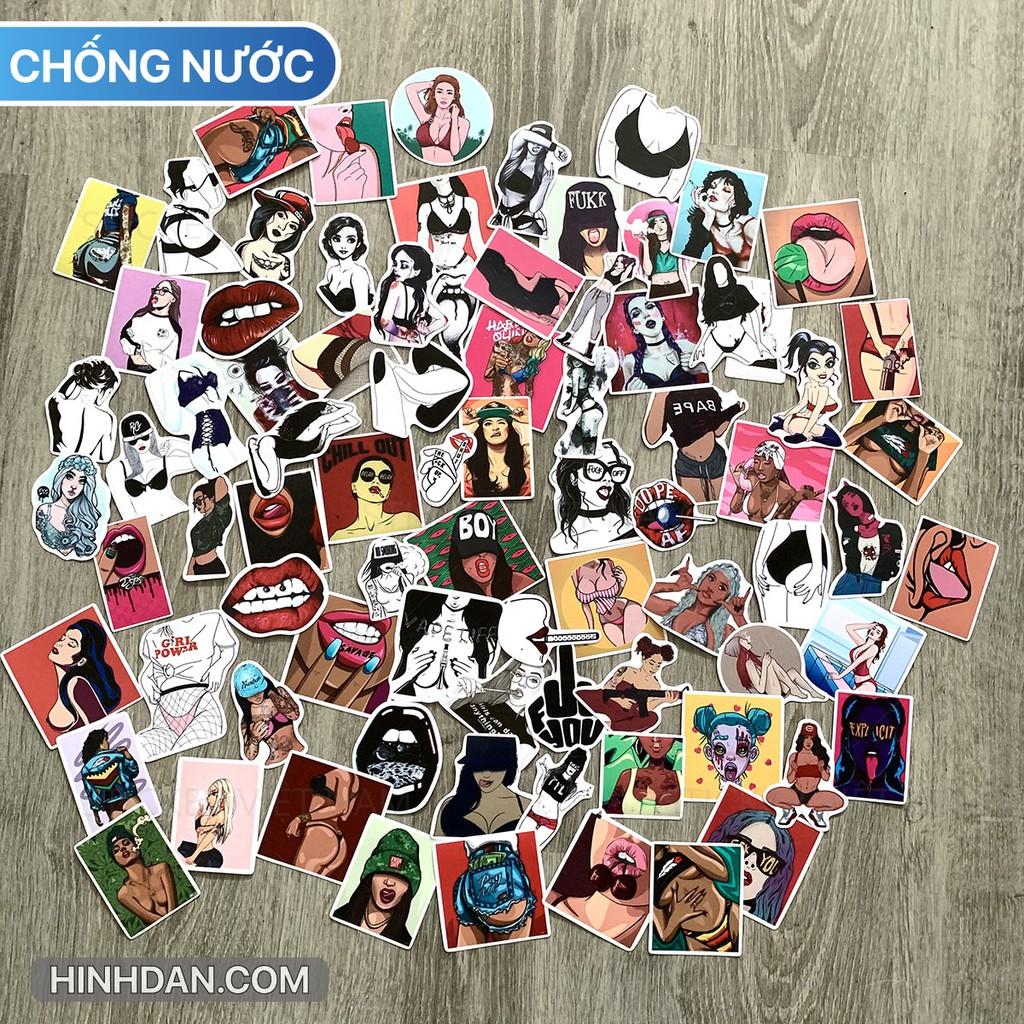 Sticker BAD GIRLS - Dán Trang Trí - Chất Liệu PVC Cán Màng Chất Lượng Cao Chống Nước, Chống Nắng, Không Bong Tróc Phai Màu