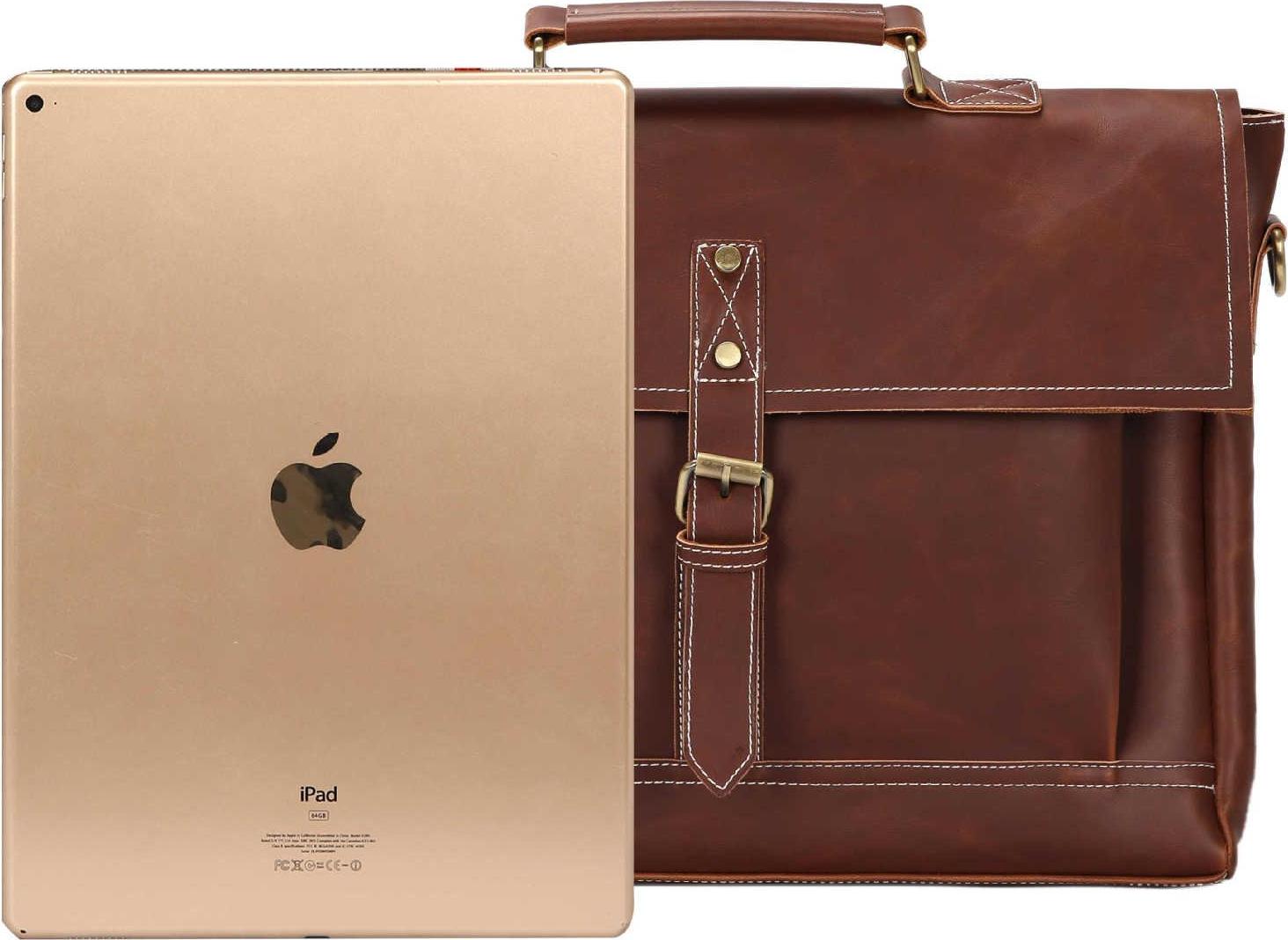 Classic Retro Business Bag Crazy Horse Leather Waterproof Briefcase