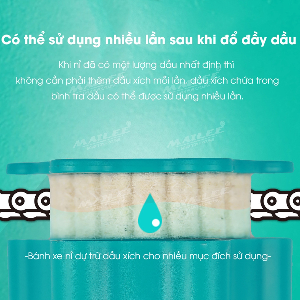 Dầu tra sên xích xe đạp FL-F7 60ml tiện lợi với đầu bông tra dầu riêng, giúp bảo dưỡng và sửa chữa nhanh chóng (kèm khăn) - Mai Lee