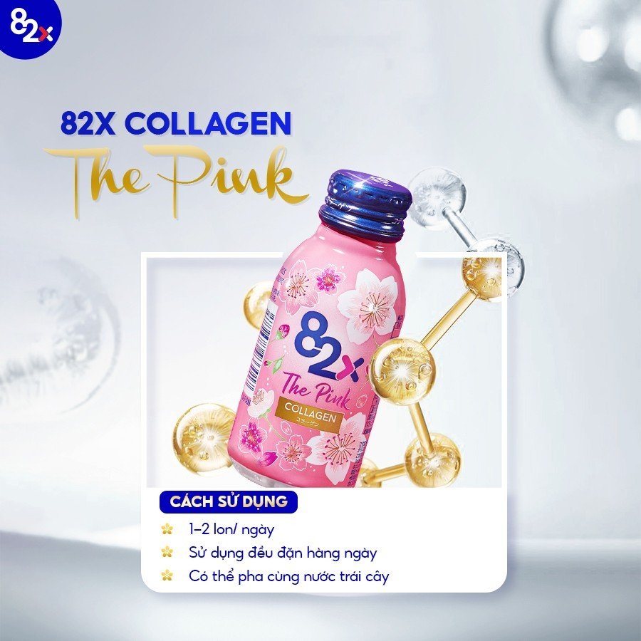 Combo 5 hộp 82X The Pink Collagen 1000mg Collagen, 300mg Vitamin C từ Nhật Bản