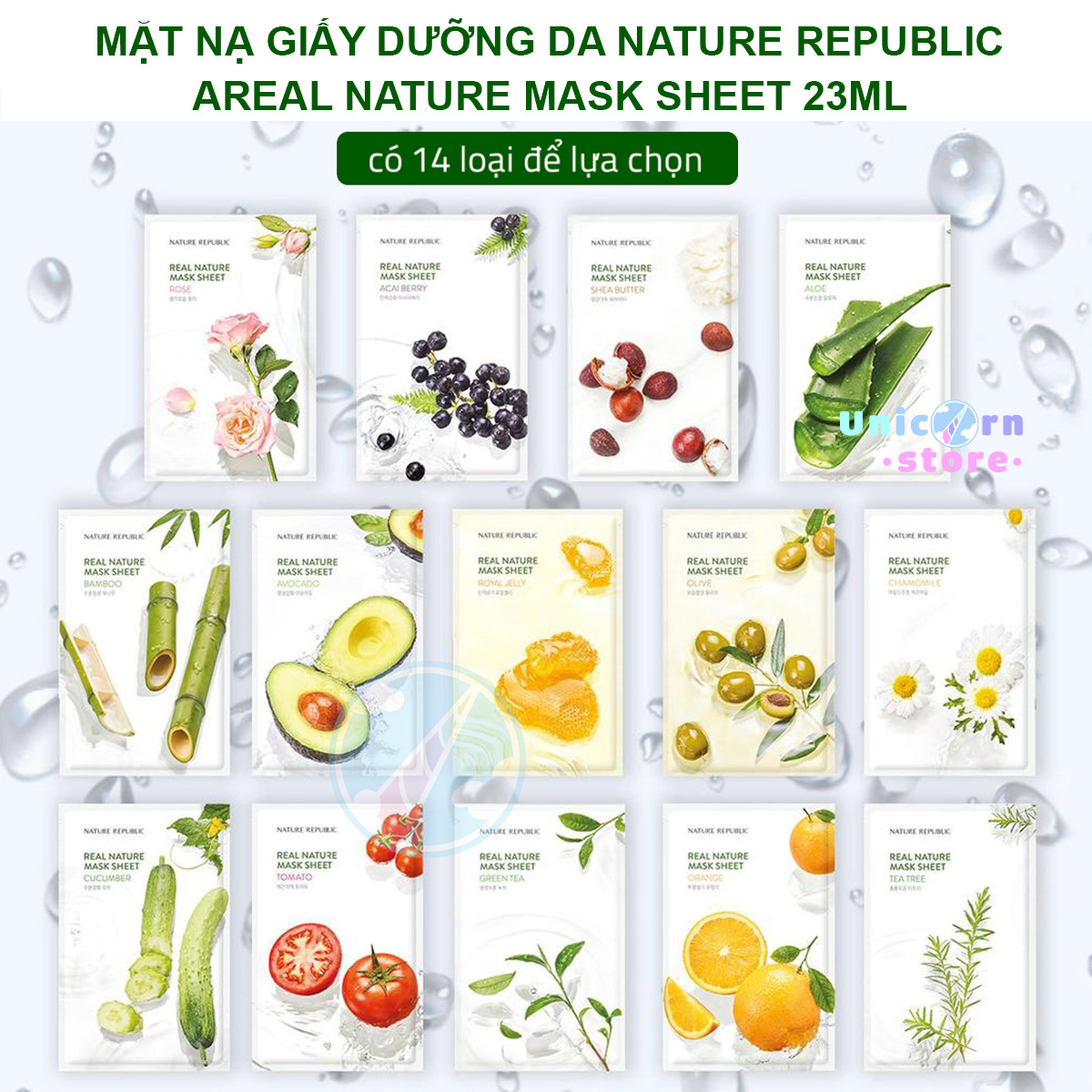 Mặt Nạ Giấy Dưỡng Da Nature Republic Real Nature Mask Sheet 23ml