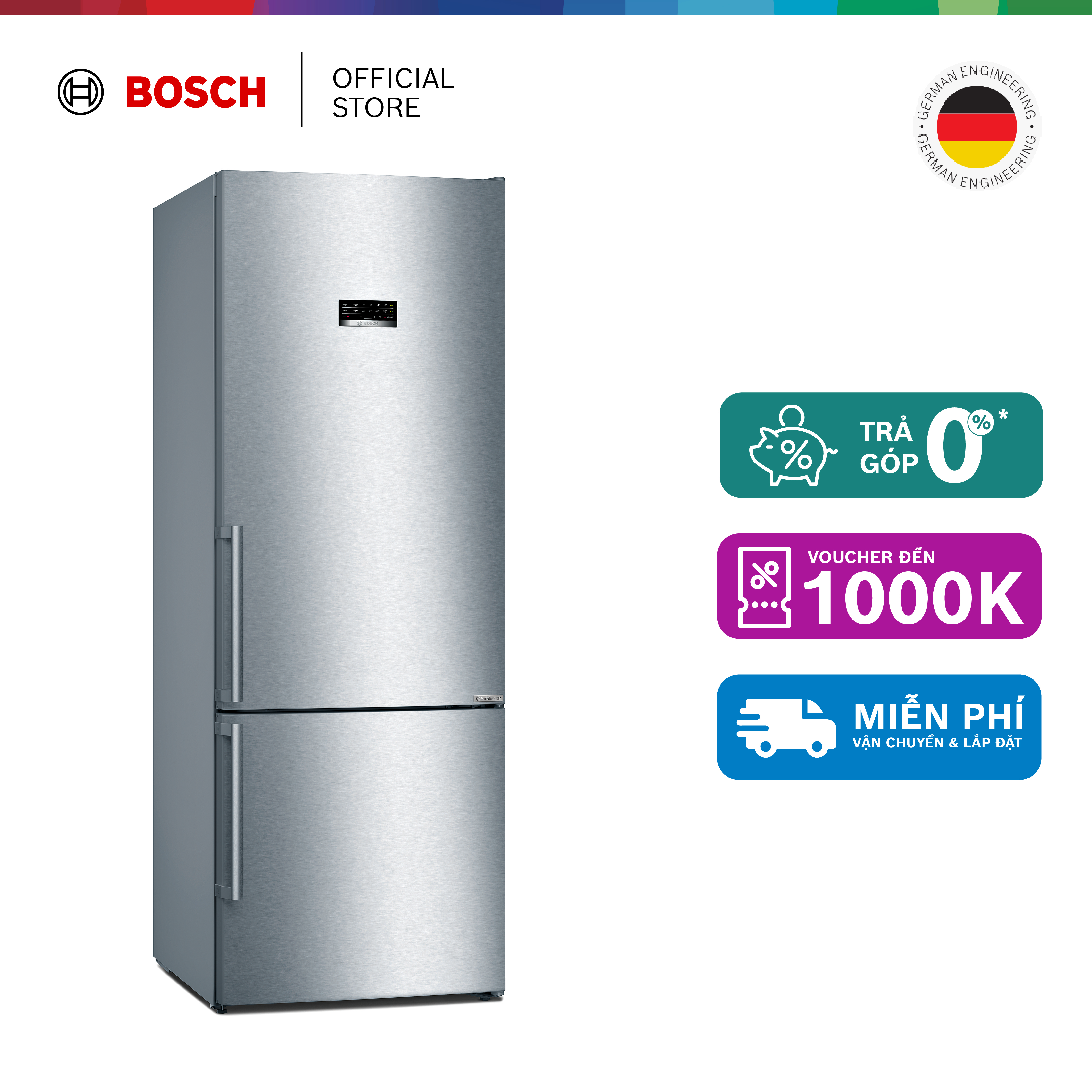 Tủ lạnh độc lập 2 cánh 559L Bosch KGN56XI40J - Series 4 - Hàng chính hãng