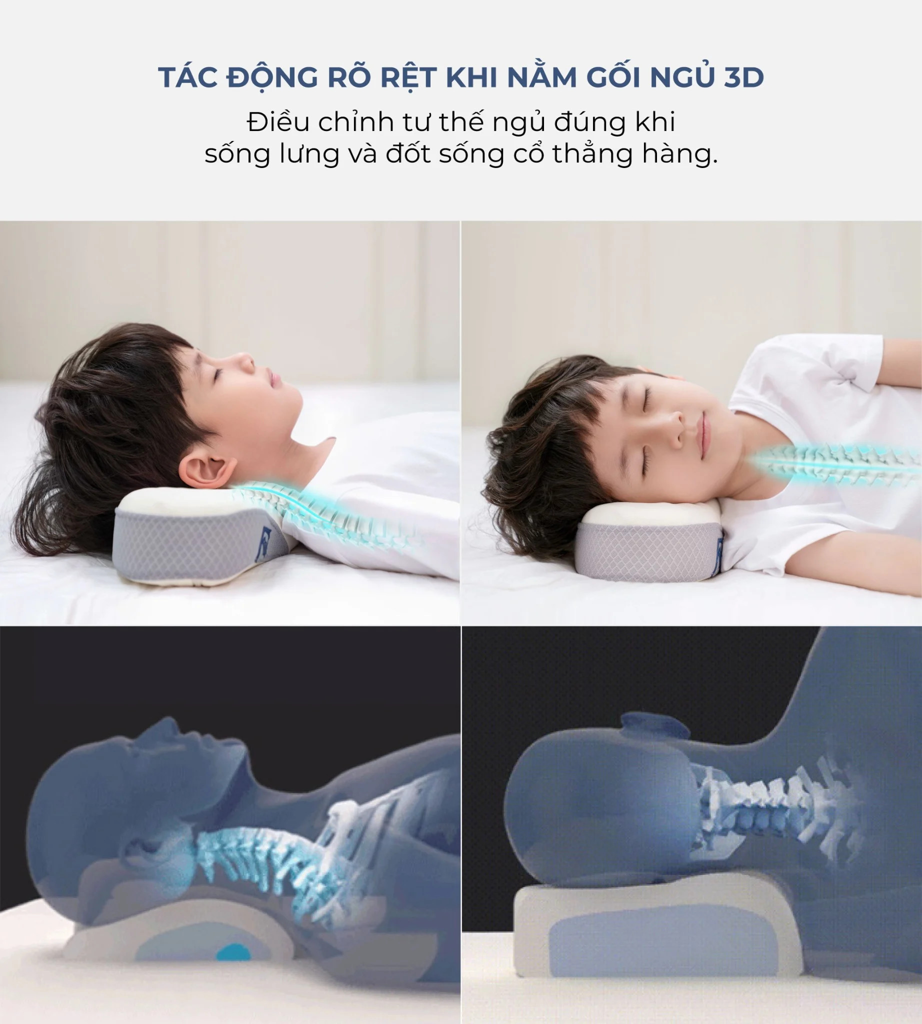 Gối ngủ ngon giảm đau vai gáy cổ dành cho trẻ em - Sleep Therapy - Memory Foam