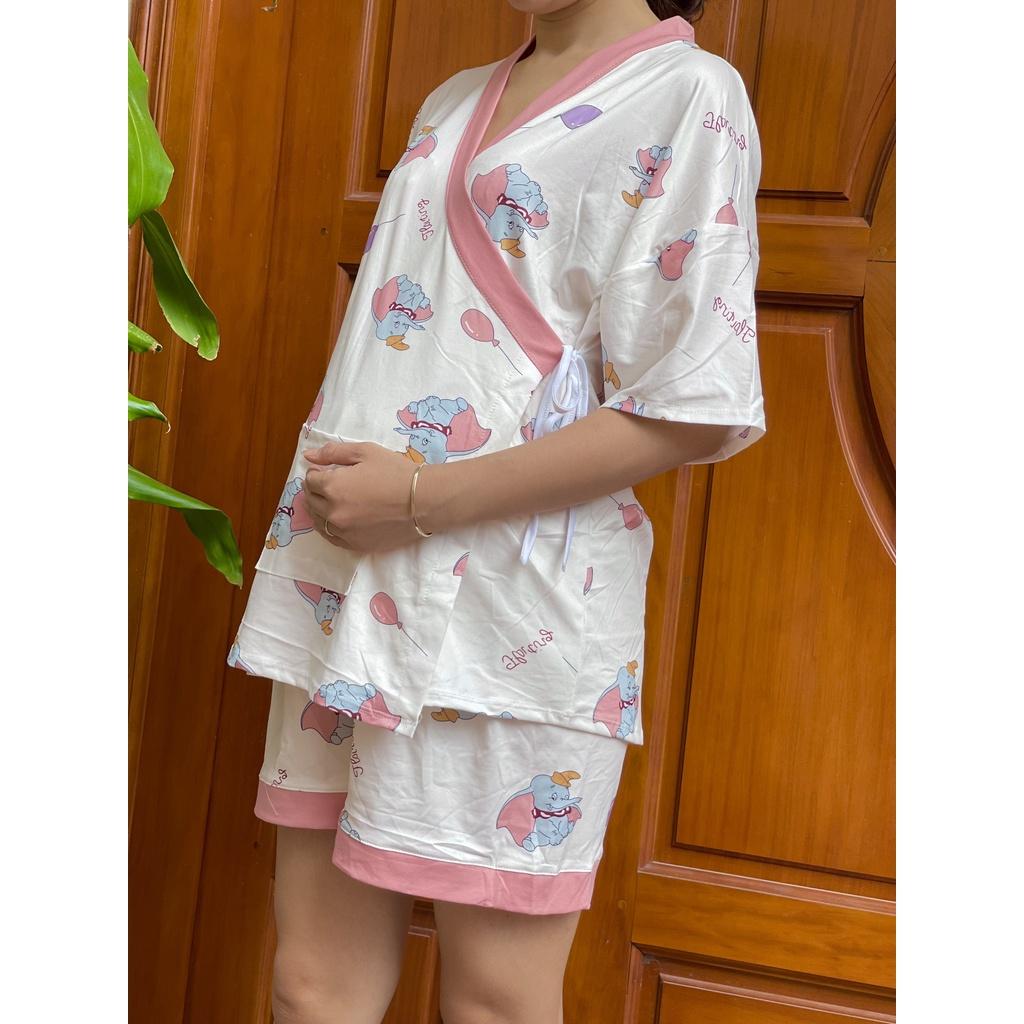 Bộ đồ - Đồ bộ bầu sau sinh cộc tay PIJAMA NHẬT BẢN chất thun sữa hoạt tiết dễ thương BĐ858