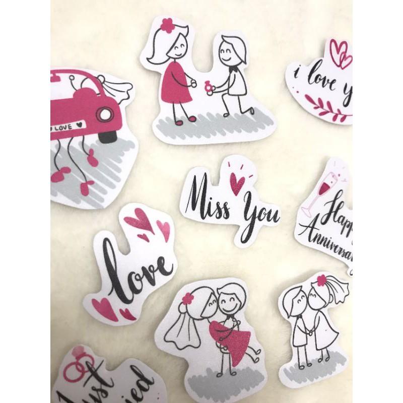 10 Sticker nổi trang trí khung ảnh, lovebox, scrapbook....