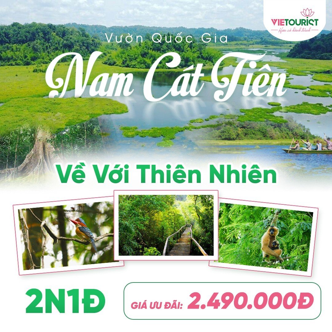 [E-Voucher] Vietourist - Tour Du Lịch Khám Phá Nam Cát Tiên 2 Ngày 1 Đêm 