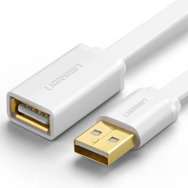 Ugreen UG40332US103TK 2M màu Trắng Cáp tín hiệu nối dài USB 2.0 lõi thuần đồng dáng dẹt - HÀNG CHÍNH HÃNG