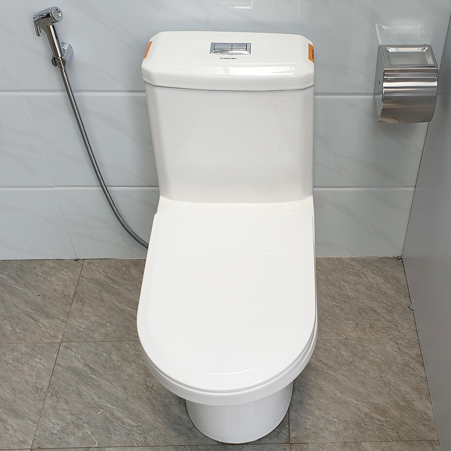 Bồn cầu 1 khối men Nano tuyết bóng sáng, nắp đóng siêu êm, 2 chế độ xả Eurolife EL-BC2077