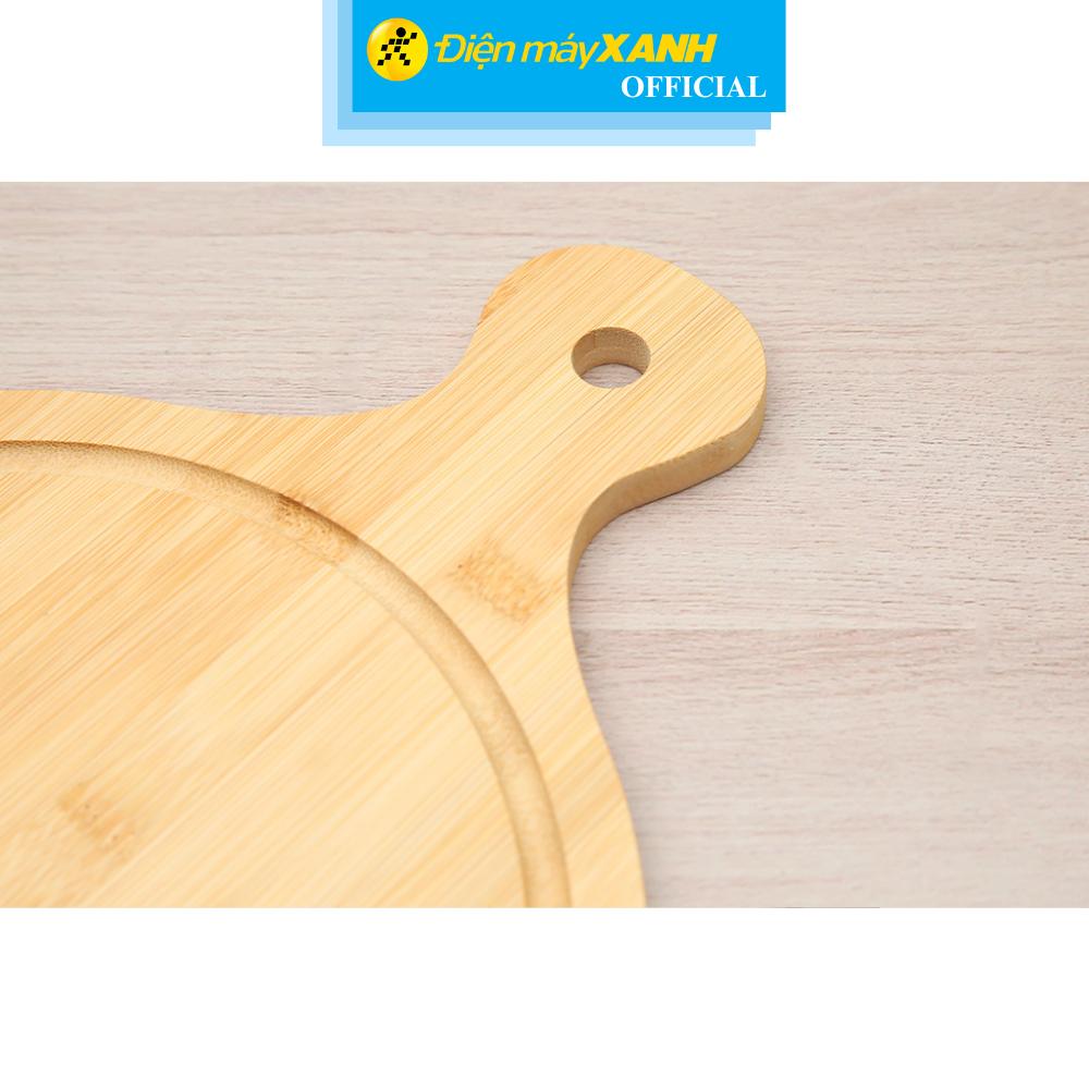 Thớt tre thái tròn có tay cầm 25 cm Delites 19102503-1 - Hàng Chính Hãng