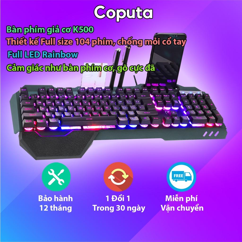 Bàn phím giả cơ Gaming Coputa Bàn phím máy tính laptop chơi game cao cấp K618 Full LED RGB