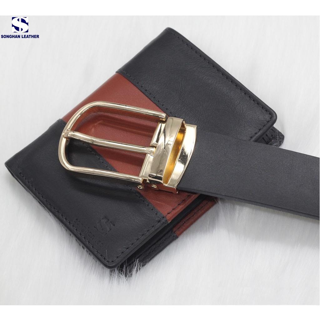 Dây Thắt Lưng Da Bò Nguyên Tấm, DâyNịt Nam Da Bò Khóa Kim Cao Cấp Songhan Leather MB02, Bảo Hành 12 Tháng