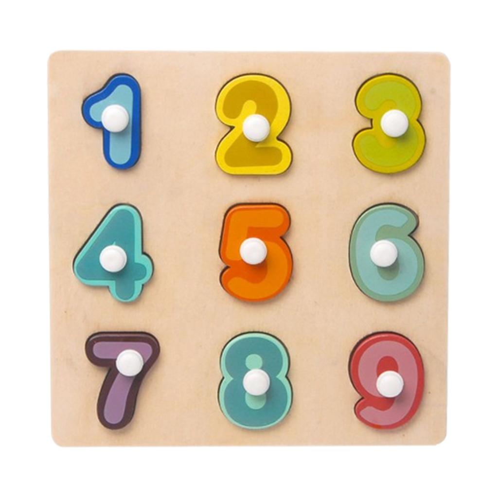 Wooden Sensory Toys Peg Puzzle Board Shapes Matching Knob Puzzles for Kids Early Education