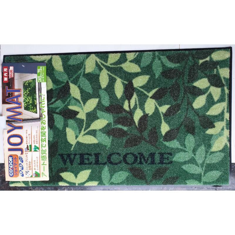 THẢM WELCOME DOORMAT GẠT MỌI BỤI ĐẤT CONDOR JP 45x75CM- họa tiết lá xanh
