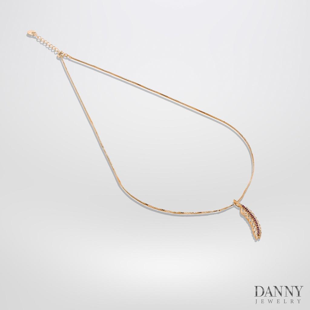 Dây Chuyền Có Mặt Danny Jewelry Bạc 925 Xi Vàng Hồng/Rhodium Lông Vũ Đính Đá CZ DM049