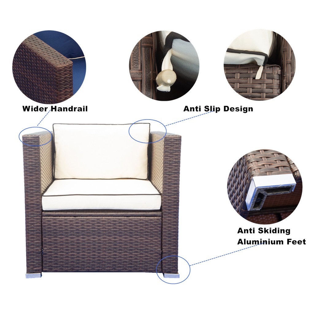 WEGO GHẾ SOFA MÂY NHỰA NGOÀI TRỜI/ GHẾ SOFA SÂN VƯỜN// Outdoor Furniture Rattan Sofa Chair Outdoor Sofa Garden Chair
