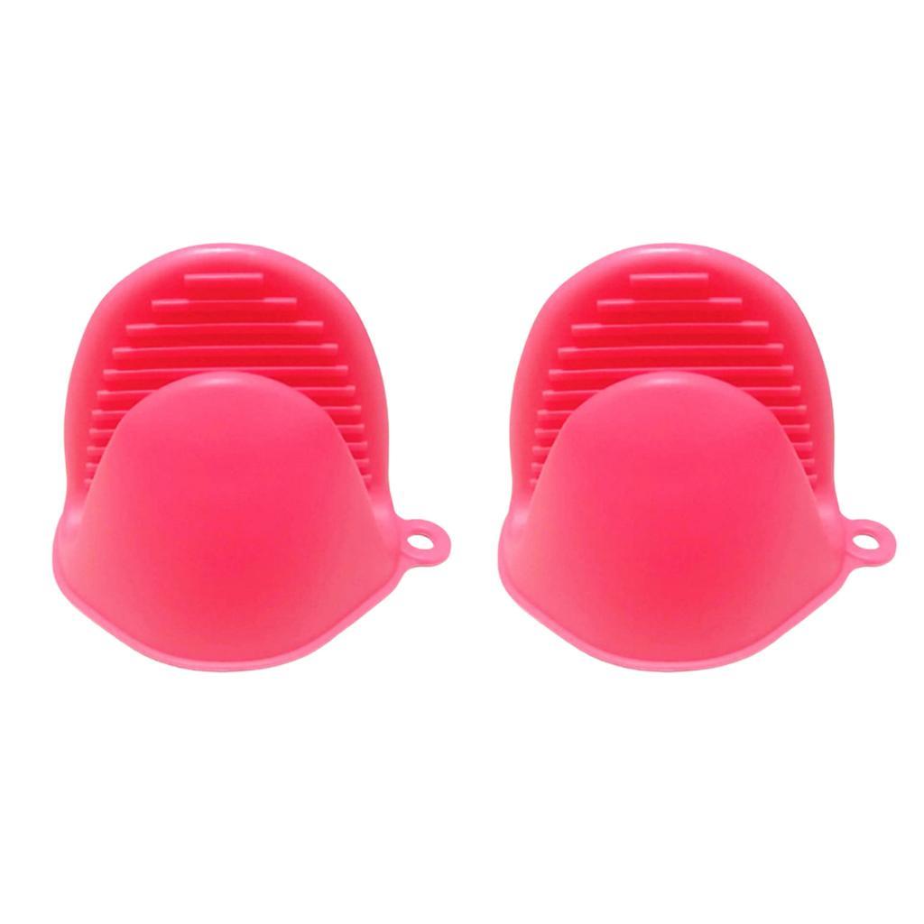 2 Pairs Silicone Pot Holder Mini Oven Mitts Gloves Insulation Kitchen Tools