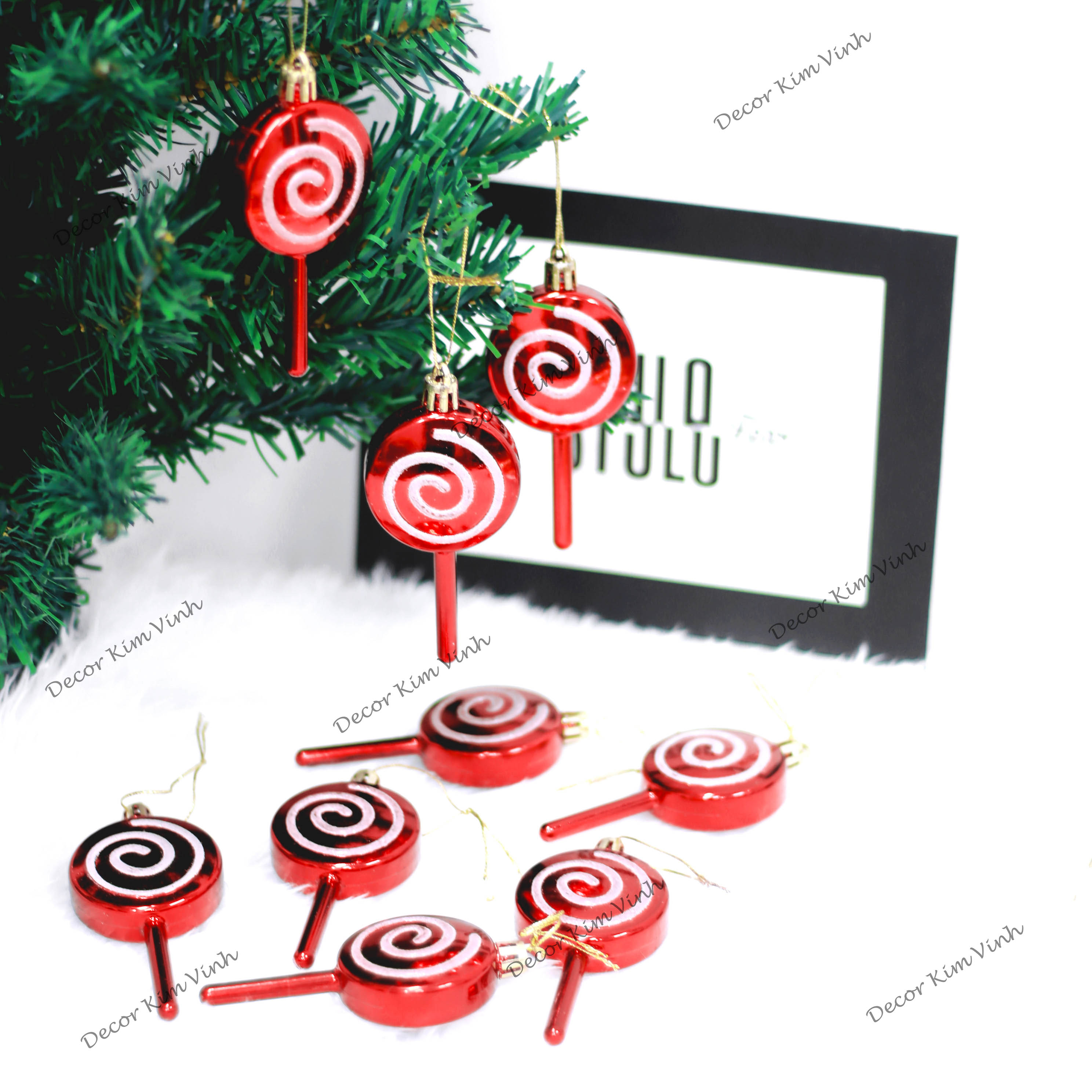 Set 9 Kẹo Mút Có Dây Treo Mẫu E63 Trang Trí Cây Thông Noel