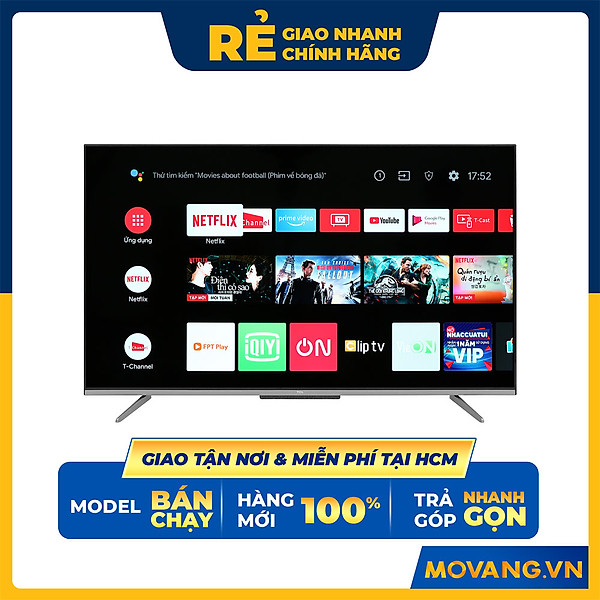 Android Tivi TCL 4K 50 inch 50P725 - Hàng chính hãng