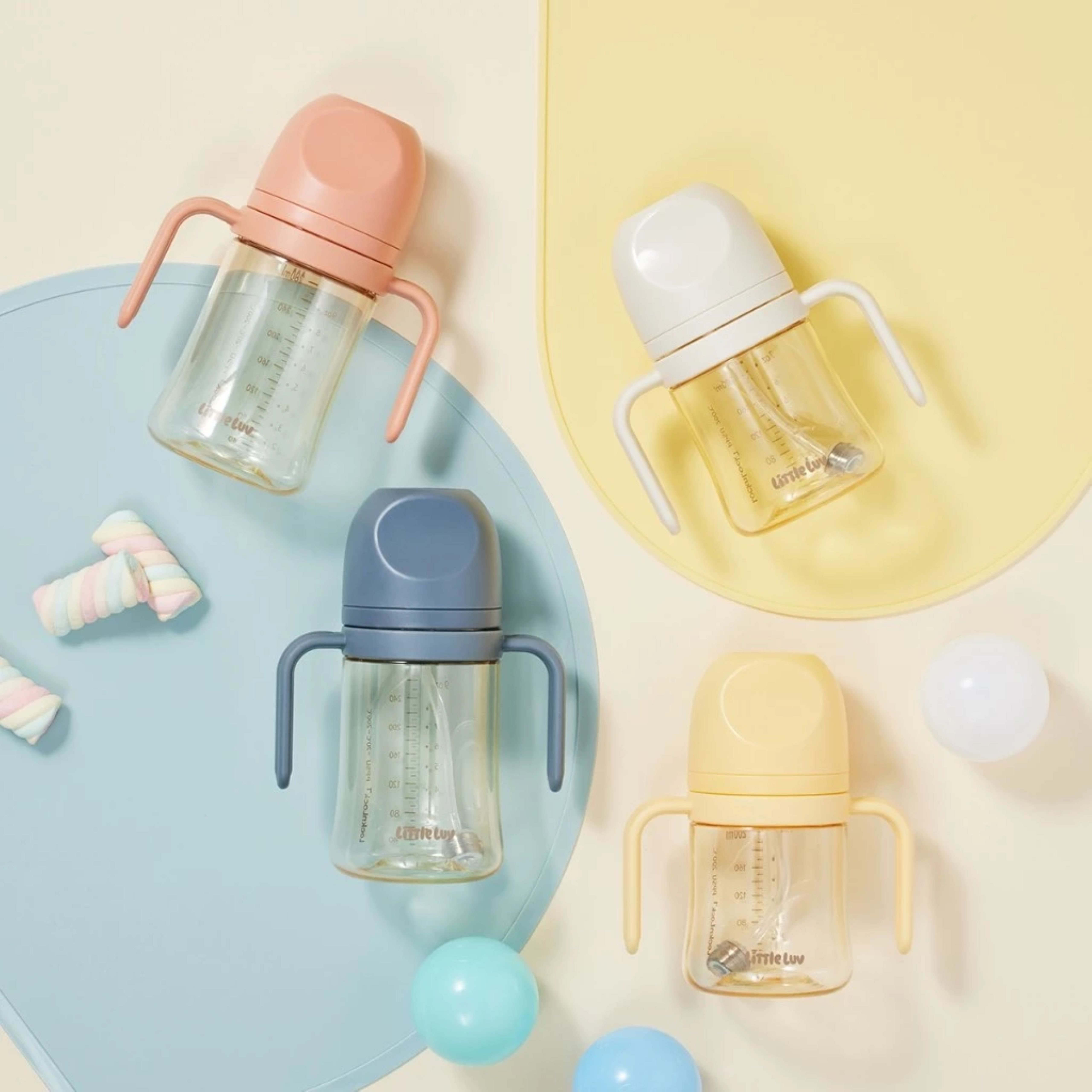 Bình tập uống cho bé LocknLock Little Luv First PPSU Straw Cup có ống hút 280ml HAP914 280ML/ HAP915 350ML