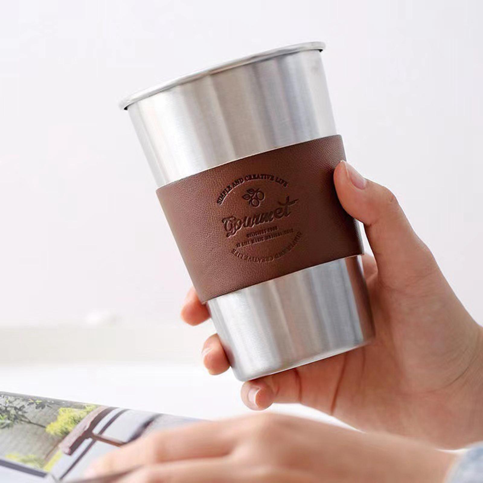 Water Tumblers Drinking Glasses BBQ Beverage Stainless Steel Cup with Sleeve