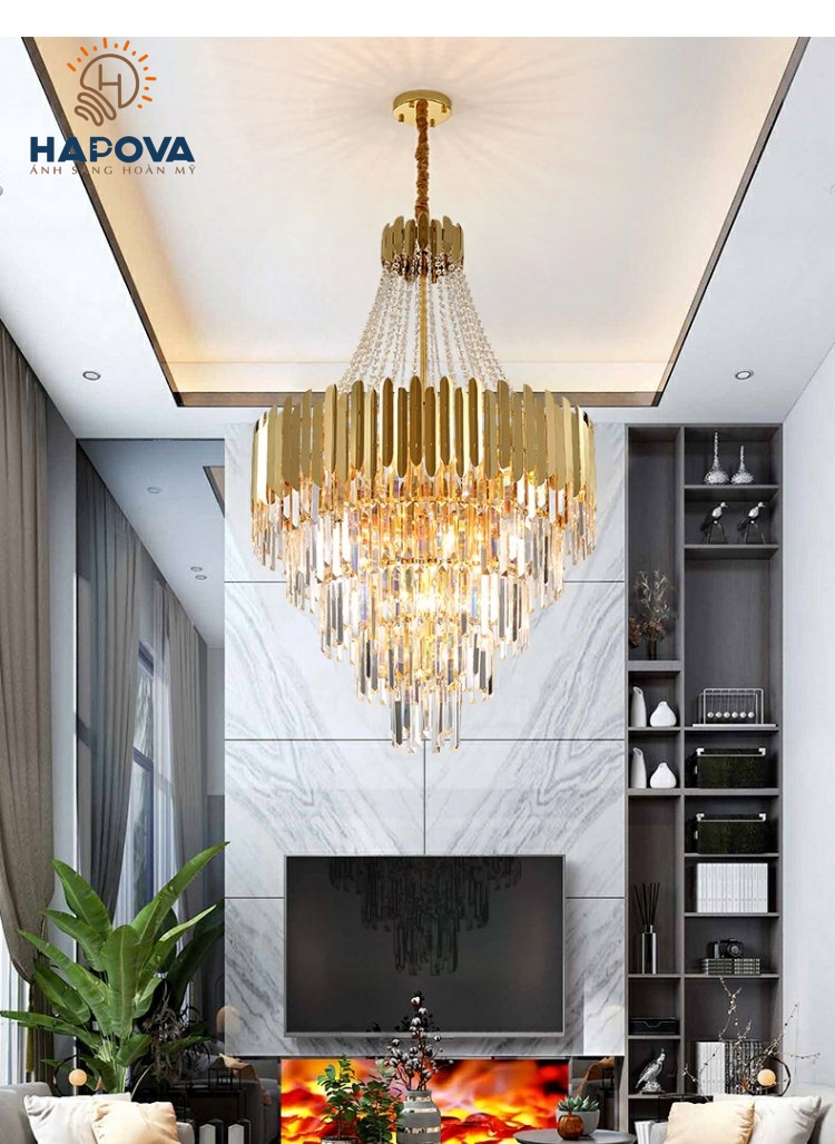 Đèn thả thông tầng pha lê Cao cấp HAPOVA SYNER 1040 + Tặng kèm bóng led