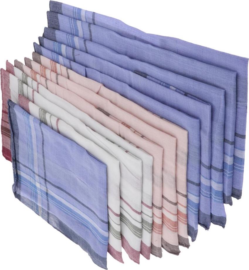 12PC Nam Các Loại Bông Khăn Tay Kẻ Sọc In Hình Túi Vuông Mềm Hanky