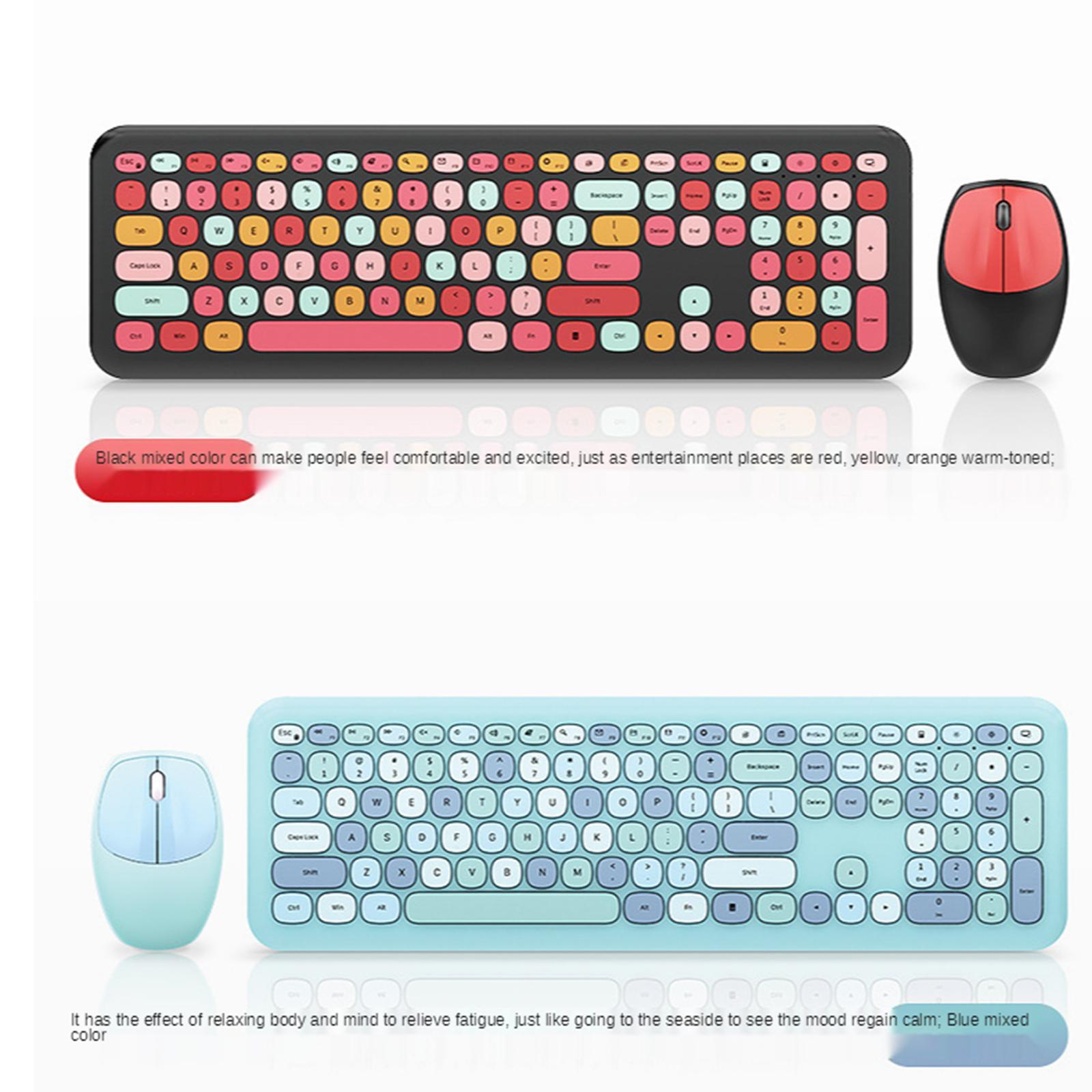 Mini Multi-Colour Wireless 2.4G Keyboard Mouse Set for Computer