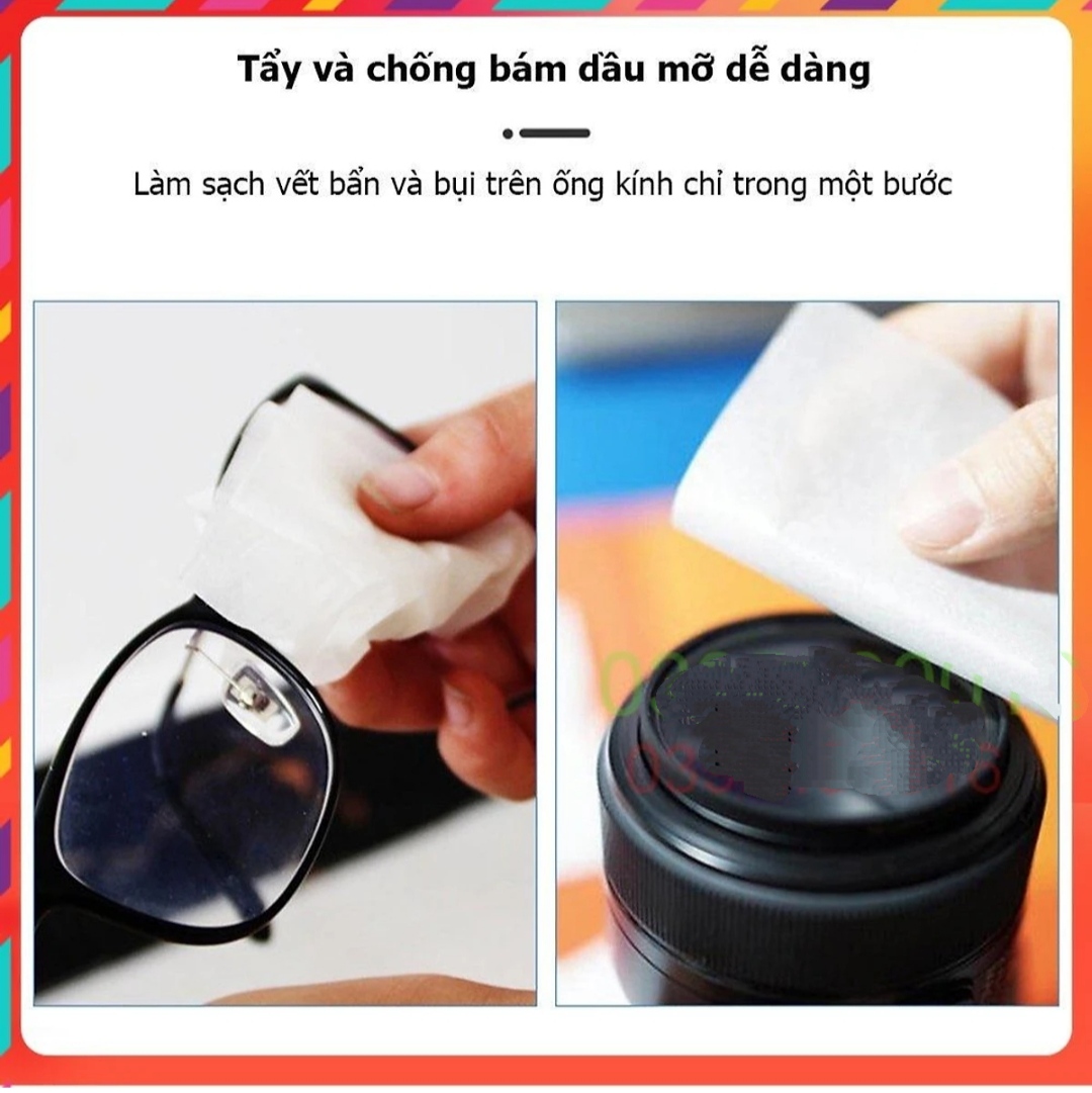 khăn Lau Kính Nano Hộp 100 Miếng Giấy Lau Kính Chống Bám Hơi Nước, Vân Tay Bụi Bẩn