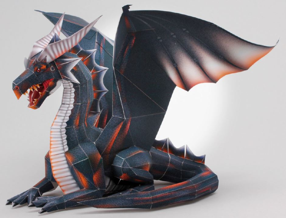 Mô hình giấy 3D Động vật Rồng Black Dragon