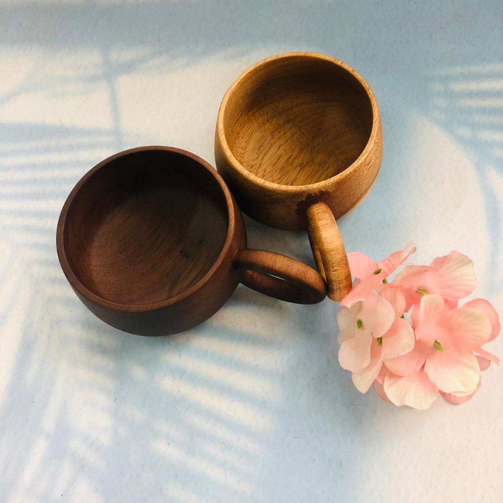 Cốc Gỗ/Ly Keo Cỡ 8x5 cm Phong Cách Vintage Trang Nhã,Cốc Uống Trà, Cà Phê, Chụp Ảnh Decor Xinh Xắn